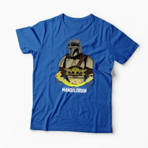 Tricou Mandalorian si Baby Yoda - Bărbați-Albastru Regal