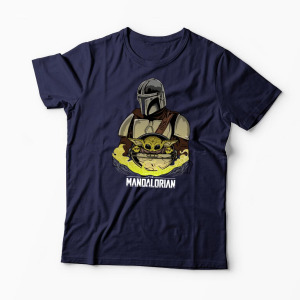 Tricou Mandalorian si Baby Yoda - Bărbați-Bleumarin