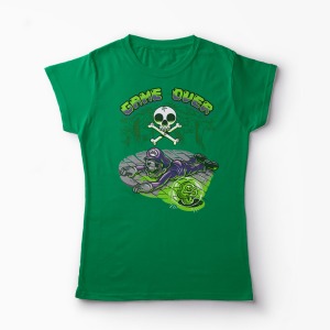 Tricou Mario Game Over - Femei-Verde