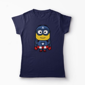 Tricou Minion Captain America - Femei-Bleumarin