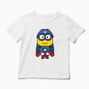 Tricou Minion Captain America - Copii-Alb