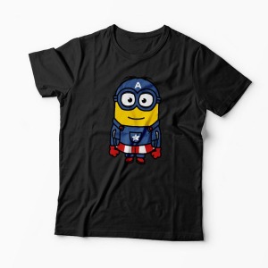 Tricou Minion Captain America - Bărbați-Negru