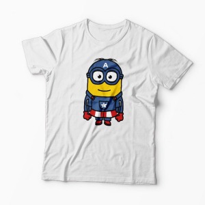 Tricou Minion Captain America - Bărbați-Alb