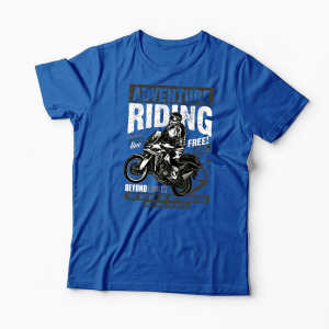 Tricou Motociclist Adventure Riding - Bărbați-Albastru Regal