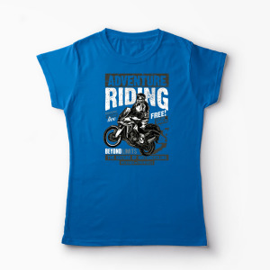 Tricou Motociclist Adventure Riding - Femei-Albastru Regal