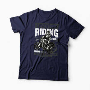 Tricou Motociclist Adventure Riding - Bărbați-Bleumarin