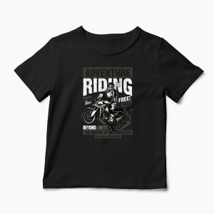 Tricou Motociclist Adventure Riding - Copii-Negru