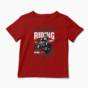 Tricou Motociclist Adventure Riding - Copii-Roșu