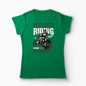 Tricou Motociclist Adventure Riding - Femei-Verde