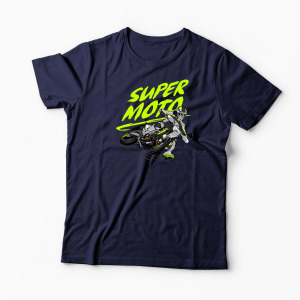 Tricou Motociclist Super Moto - Bărbați-Bleumarin