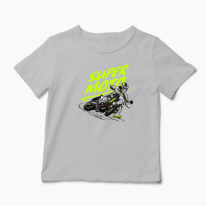 Tricou Motociclist Super Moto - Copii-Gri