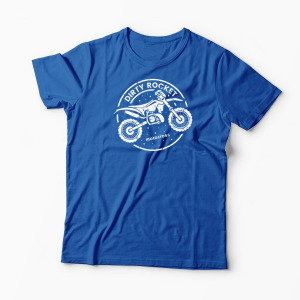 Tricou Motocross Rachetă Murdară - Bărbați-Albastru Regal