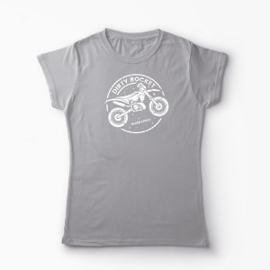 Tricou Motocross Rachetă Murdară - Femei-Gri