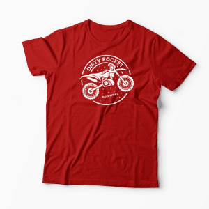 Tricou Motocross Rachetă Murdară - Bărbați-Roșu