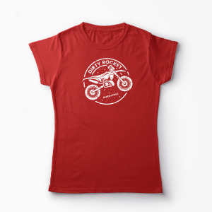 Tricou Motocross Rachetă Murdară - Femei-Roșu