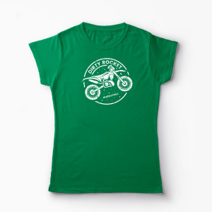 Tricou Motocross Rachetă Murdară - Femei-Verde