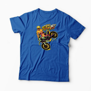 Tricou Personalizat Motocross Stunts - Cascadorii - Bărbați-Albastru Regal