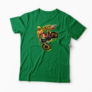 Tricou Personalizat Motocross Stunts - Cascadorii - Bărbați-Verde