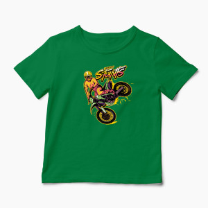 Tricou Personalizat Motocross Stunts - Cascadorii - Copii-Verde