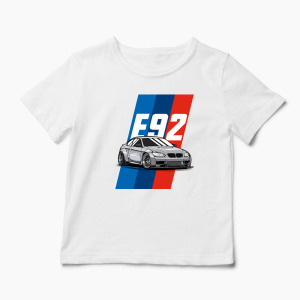 Tricou Personalizat BMW E 92 - Copii-Alb