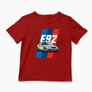 Tricou Personalizat BMW E 92 - Copii-Roșu