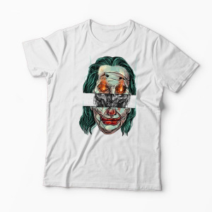 Tricou Personalizat Craniu Joker - Bărbați-Alb