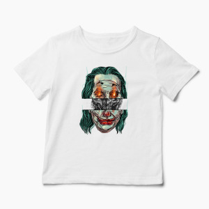 Tricou Personalizat Craniu Joker - Copii-Alb