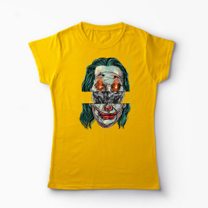 Tricou Personalizat Craniu Joker - Femei-Galben