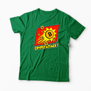 Tricou Personalizat Crypto Attack Bitcoin - Bărbați-Verde