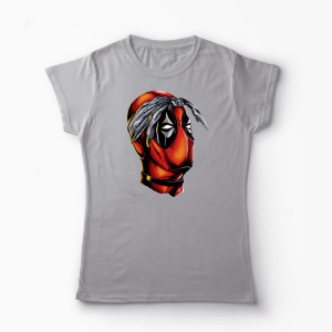 Tricou Personalizat Deadpool Tupac - Femei-Gri