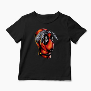 Tricou Personalizat Deadpool Tupac - Copii-Negru