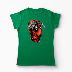 Tricou Personalizat Deadpool Tupac - Femei-Verde