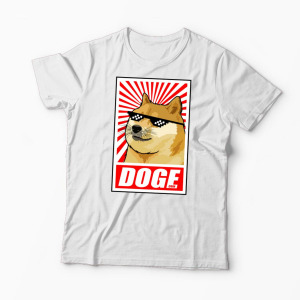 Tricou Personalizat Doge Coin - Bărbați-Alb