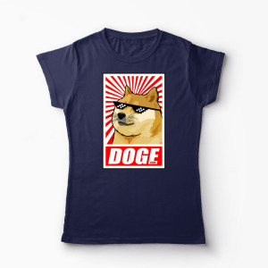 Tricou Personalizat Doge Coin - Femei-Bleumarin