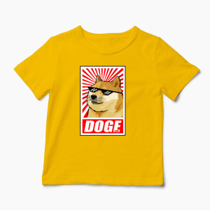 Tricou Personalizat Doge Coin - Copii-Galben