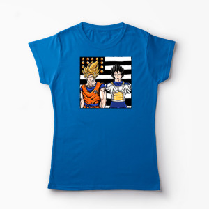 Tricou Personalizat Dragon Ball Z - Son Goku - Femei-Albastru Regal