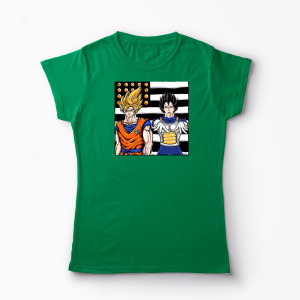 Tricou Personalizat Dragon Ball Z - Son Goku - Femei-Verde