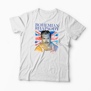 Tricou Personalizat Freddie Mercury Bohemian Rhapsody - Bărbați-Alb