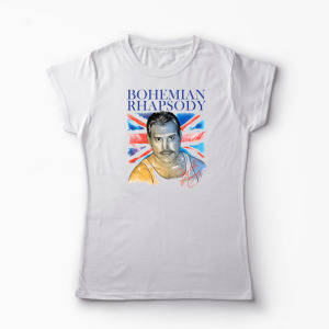 Tricou Personalizat Freddie Mercury Bohemian Rhapsody - Femei-Alb