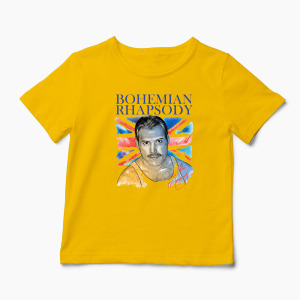 Tricou Personalizat Freddie Mercury Bohemian Rhapsody - Copii-Galben