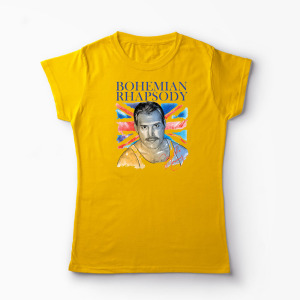 Tricou Personalizat Freddie Mercury Bohemian Rhapsody - Femei-Galben