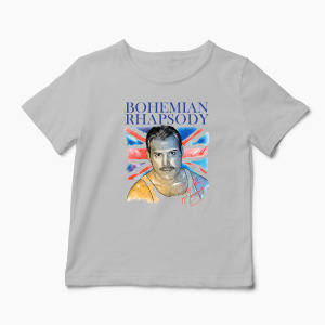 Tricou Personalizat Freddie Mercury Bohemian Rhapsody - Copii-Gri