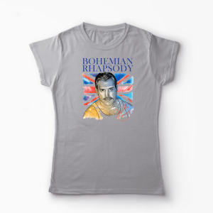 Tricou Personalizat Freddie Mercury Bohemian Rhapsody - Femei-Gri