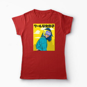 Tricou Personalizat Futuristic Girl Lover - Femei-Roșu