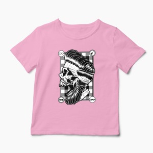 Tricou Personalizat Hipster Skull - Copii-Roz