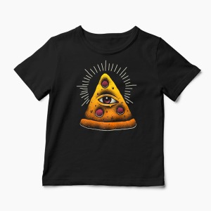 Tricou Personalizat I Pizza - Copii-Negru