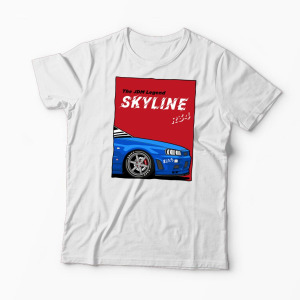 Tricou Personalizat JDM Legend Skyline R34 - Bărbați-Alb