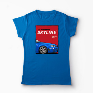 Tricou Personalizat JDM Legend Skyline R34 - Femei-Albastru Regal