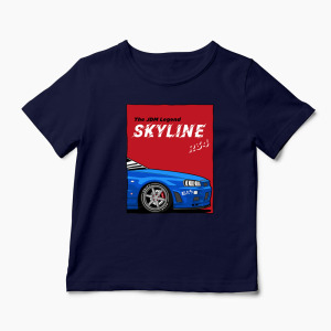 Tricou Personalizat JDM Legend Skyline R34 - Copii-Bleumarin