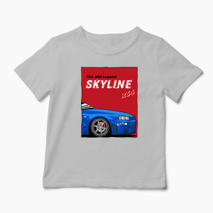 Tricou Personalizat JDM Legend Skyline R34 - Copii-Gri